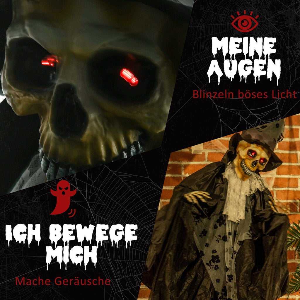 Halloween-Dekoration Gespenst Bräutigam mit Spezialeffekten und Soundfunktion 115 cm x 65 cm x 189 cm