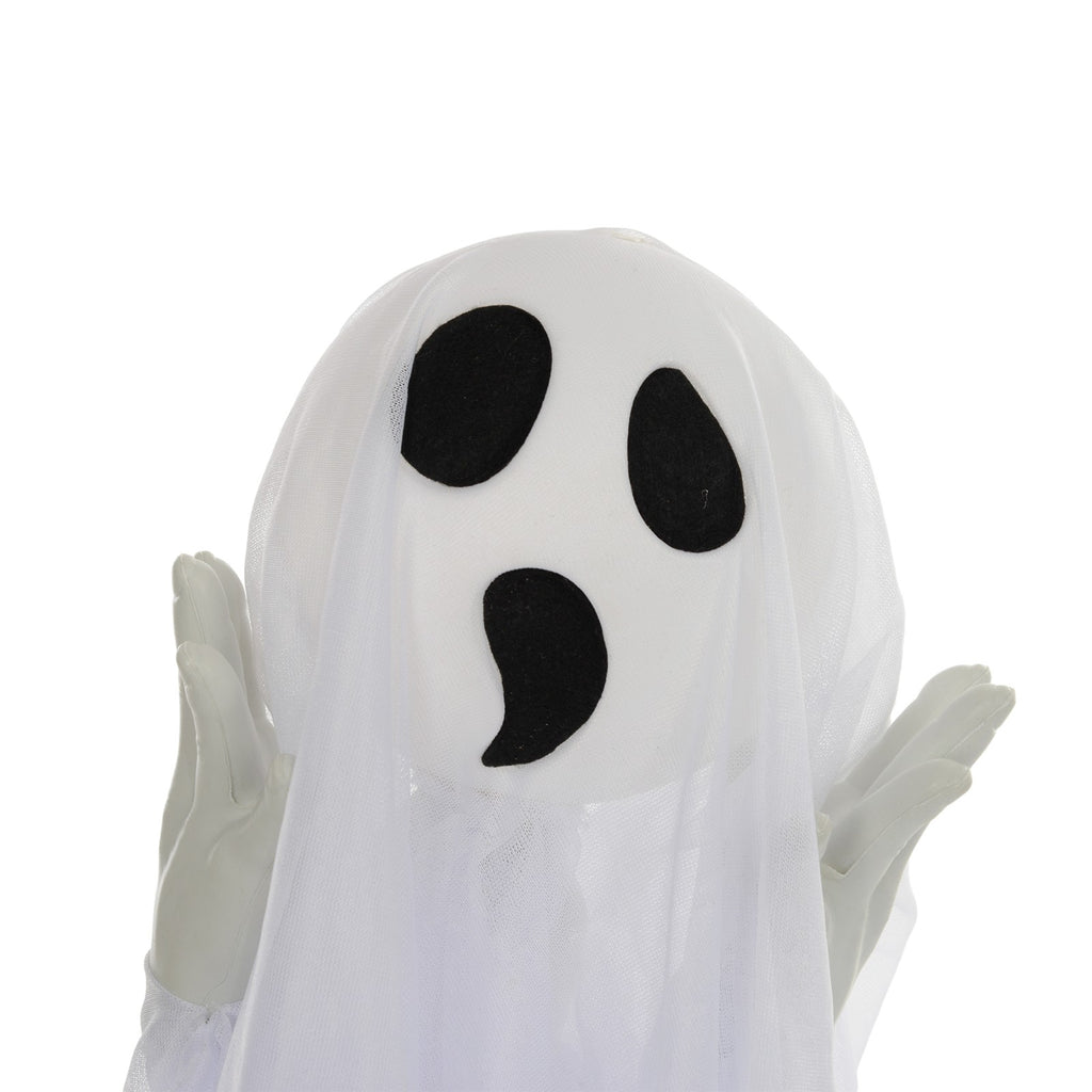 Halloweendekoration, 3 leuchtende Geister, Bewegungssensor, 54 x 10 x 60 cm, Weiß