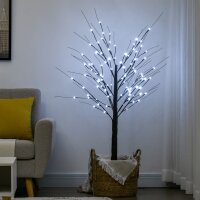 Künstliche Birke mit LED-Beleuchtung, 96...