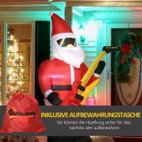 Weihnachtsdeko Aufblasbarer Weihnachtsmann Outdoor-Weihnachtsdekoration, inkl. Gebläse, 140 m, Rot + Weiß