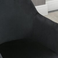 Esszimmerstühle, 2er-Set, modernes Design, Samtoptik, Kautschukbaumholz, 54x57x80 cm, Schwarz