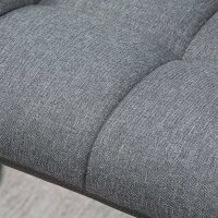 Barhocker 2er-Set Retro-Design höhenverstellbar Kunstleder Leinenoptik Grau + Schwarz