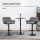 Barhocker 2er-Set Retro-Design höhenverstellbar Kunstleder Leinenoptik Grau + Schwarz