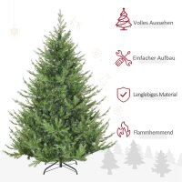 Weihnachtsbaum, Kunsttanne, realistisches Aussehen, schneller Aufbau, Kunststoff, Grün, 136 x 136 x 180cm