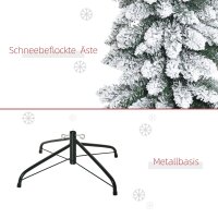 Künstlicher Weihnachtsbaum, schneebedeckt, schmales Design, feuerfest, 180 cm, Grün/Weiß