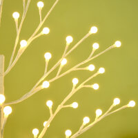 Künstliche Birke mit 120 LED-Lichtern, 3 Helligkeitsstufen, faltbare Äste, IP44, 150 cm, Weiß