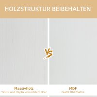 Wandregal, Schweberegal, 5 Regale, Massivholz, Weiß