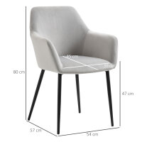 Esszimmerstuhl-Set, komfortabel, 54x57x80 cm, Hellgrau
