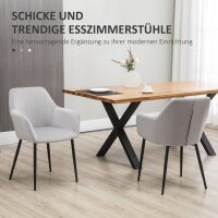 Esszimmerstuhl-Set, komfortabel, 54x57x80 cm, Hellgrau