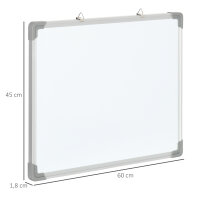 Whiteboard Magnettafel, leicht abwischbar, mit 4 Markern, 10 Magneten, 1 Radierer, 60 x 1,8 x 45cm