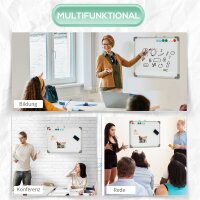 Whiteboard Magnettafel, leicht abwischbar, mit 4 Markern, 10 Magneten, 1 Radierer, 60 x 1,8 x 45cm