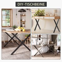 2 Stück Stahl Tischbeine Tischfüße für Esstisch Schreibtisch Couchtisch Tischgestell in X-Form Schwarz 72cm
