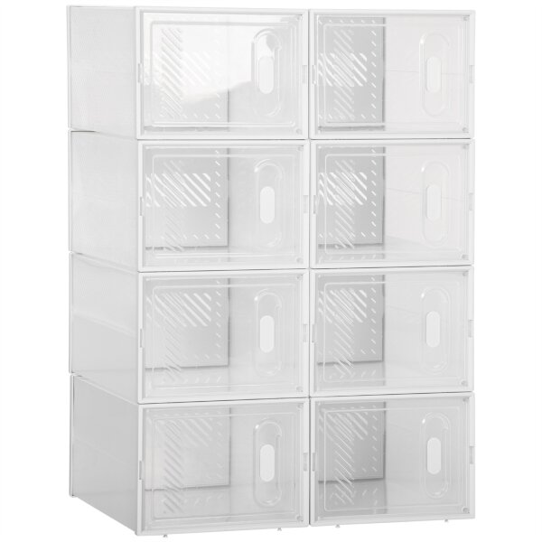 Modulares Regalsystem mit 8 Fächern, Steckregal, 25 cm x 35 cm x 19 cm, Transparent