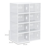 Modulares Regalsystem mit 8 Fächern, Steckregal, 25 cm x 35 cm x 19 cm, Transparent