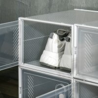 Modulares Regalsystem mit 8 Fächern, Steckregal, 25 cm x 35 cm x 19 cm, Transparent