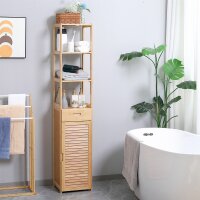 Badezimmerregal, 3 offene Fächer, Schublade,...