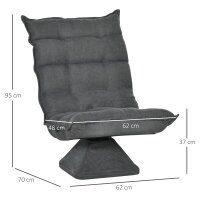 Relaxsessel Lesesessel, drehbar, Leinenoptik, 62 cm x 70 cm x 95 cm, Grau