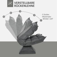 Relaxsessel Lesesessel, drehbar, Leinenoptik, 62 cm x 70 cm x 95 cm, Grau