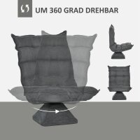 Relaxsessel Lesesessel, drehbar, Leinenoptik, 62 cm x 70 cm x 95 cm, Grau