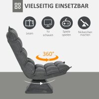 Relaxsessel Lesesessel, drehbar, Leinenoptik, 62 cm x 70 cm x 95 cm, Grau