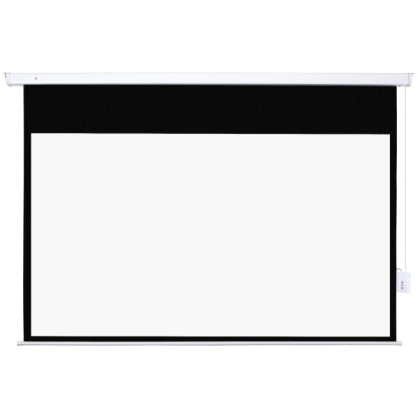 Beamer Leinwand 247 x 168 cm 100 Zoll 16:9 HD 4K Projektionsleinwand Elektrisch mit Fernbedienung, Weiß