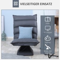 Sessel, drehbarer Sitz, neigbare Rücklehne, weiche Polsterung, atmungsaktiver Bezug, Dunkelgrau, 62 x 70 x 95cm