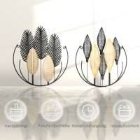 3D -Wandbilder 2er-Set Moderne Wanddekoration Metall Natur + Schwarz