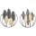 3D -Wandbilder 2er-Set Moderne Wanddekoration Metall Natur + Schwarz
