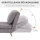 2-in-1 Schlafsessel Gästebett, bis 200 kg, verstellbare Kopfstütze Cord-Optik 82 cm x 8 cm x 83 cm Grau