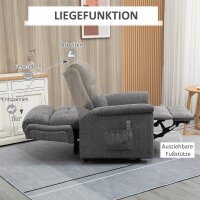 Relaxsessel mit Aufstehhilfe inkl. Fernbedienung Fußstütze Stahl Grau