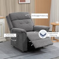 Relaxsessel mit Aufstehhilfe inkl. Fernbedienung Fußstütze Stahl Grau