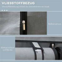 Schrank aus Stoff, Aufbewahrungslösung, 4 Regale,  2 Kleiderstangen, Grau