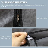 Stoffschrank aus Vlies, Faltschrank, inkl. 3 Schubladen, 125 cm x 43 cm x 162,5 cm, Grau