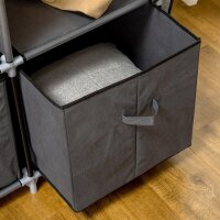 Stoffschrank aus Vlies, Faltschrank, inkl. 3 Schubladen, 125 cm x 43 cm x 162,5 cm, Grau