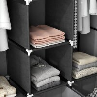 Stoffschrank aus Vlies, Faltschrank, inkl. 3 Schubladen, 125 cm x 43 cm x 162,5 cm, Grau