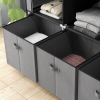 Stoffschrank aus Vlies, Faltschrank, inkl. 3 Schubladen, 125 cm x 43 cm x 162,5 cm, Grau