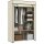 Schrank aus Stoff, Aufbewahrungslösung, 6 Regale, 1 Kleiderstange, Beige