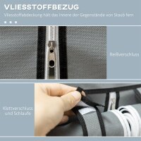 Schrank aus Stoff, Aufbewahrungslösung, 8 Regale, 2 Kleiderstangen, Grau