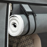 Schrank aus Stoff, Aufbewahrungslösung, 8 Regale, 2 Kleiderstangen, Grau