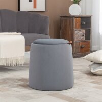 2-in-1 Hocker in Samtoptik inklusive Stauraum und...