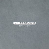 2-in-1 Hocker in Samtoptik inklusive Stauraum und abnehmbaren Deckel Ø44 cm x 47,5 cm Grau