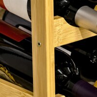 Weinregal aus Bambus für 16  Weinflaschen, 4 Regale, 43 cm x 23,5 cm x 38 cm Natur