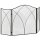Funkenschutz für Kamine, dreifach faltbar, Metallstruktur, Beschichtung, 108x2x76 cm, Schwarz