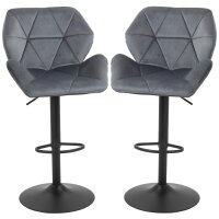 Barhocker 2er Set, Gepolstert Barstuhl mit Metallgestell,...