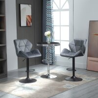 Barhocker 2er Set, Gepolstert Barstuhl mit Metallgestell,...