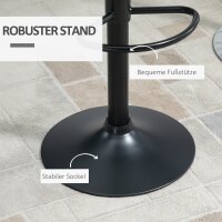 2-er-Set Barhocker Retrodesign 47 cm x 51,5 cm x 89-109 cm Schwarz