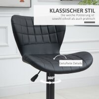 2-er-Set Barhocker Retrodesign 47 cm x 51,5 cm x 89-109 cm Schwarz
