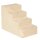 Hundetreppe 4-stufig, 35 cm Katzentreppe für Bett und Sofa, Haustiertreppe für Hunde und Katzen bis 5 kg, Plüschoptik, Beige