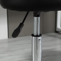 2er-Set Rollhocker höhenverstellbar, Drehhocker 48-63 cm, Arbeitshocker 360° drehbar, Bürohocker für Büro, Salon, Massage, Spa, Schwarz