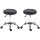 2er-Set Rollhocker höhenverstellbar, Drehhocker 48-63 cm, Arbeitshocker 360° drehbar, Bürohocker für Büro, Salon, Massage, Spa, Schwarz